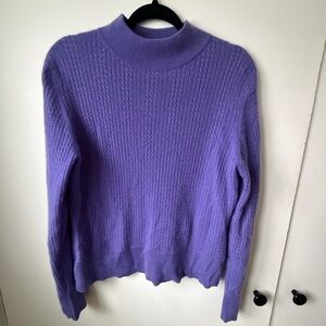 Investments 100% Cashmere Purple Mock Neck Sweater L Cozy Soft